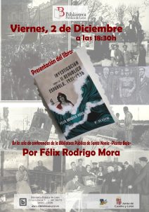 Lee más sobre el artículo PRESENTACIÓN DEL LIBRO «INVESTIGACIÓN SOBRE LA II REPÚBLICA ESPAÑOLA 1931-1936