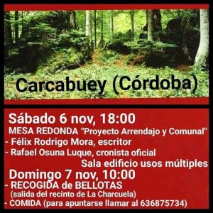 Lee más sobre el artículo CARABUEY, CÓRDOBA: sábado 6 y domingo 7 de noviembre, jornadas sobre Proyecto Arrendajo
